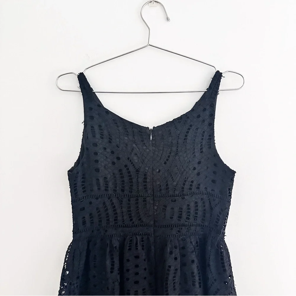 Ann Taylor Black Lace Overlay Party Dress
